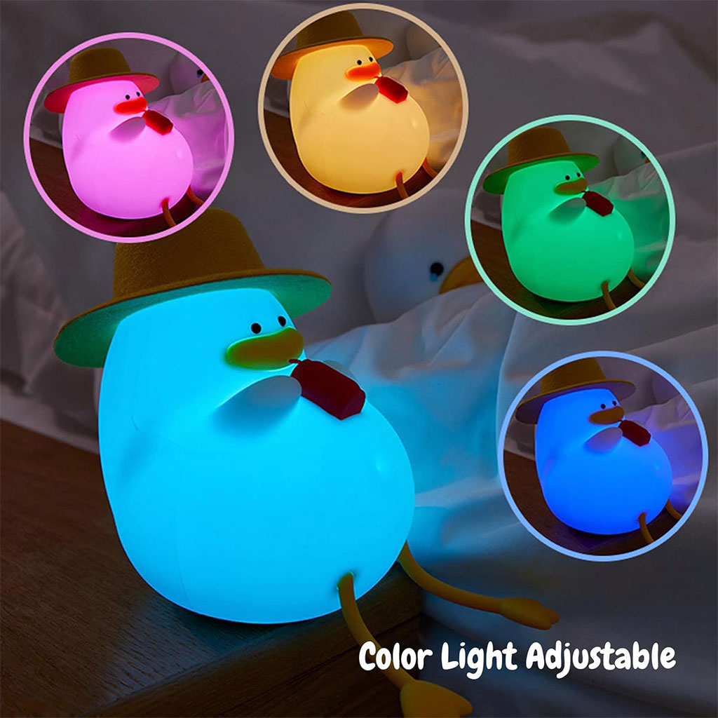 Veilleuse Forme de Canard Silicone Rechargeable Pour Bébé ZH118