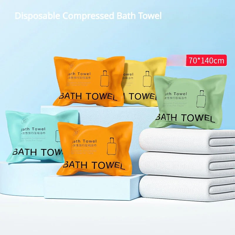Serviettes de bain compressées épaisses en coton non tissé Pour voyages ou déplacement تنزوت