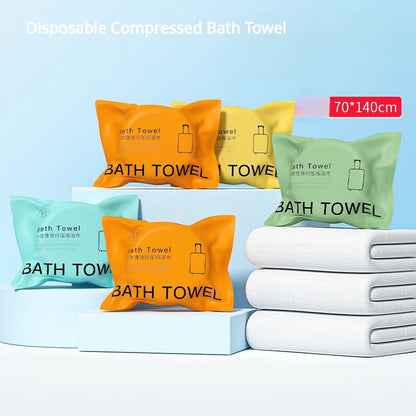Serviettes de bain compressées épaisses en coton non tissé Pour voyages ou déplacement تنزوت