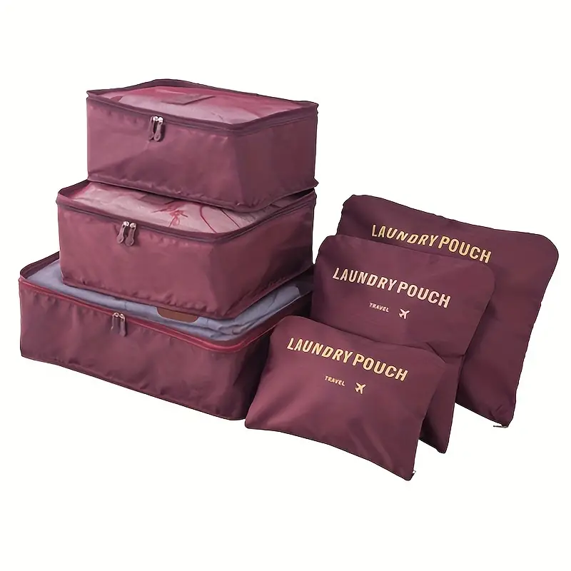 Ensemble de 6 Pcs Sacs de rangement Cube de voyage laundry Pouch