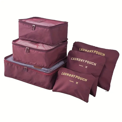Ensemble de 6 Pcs Sacs de rangement Cube de voyage laundry Pouch