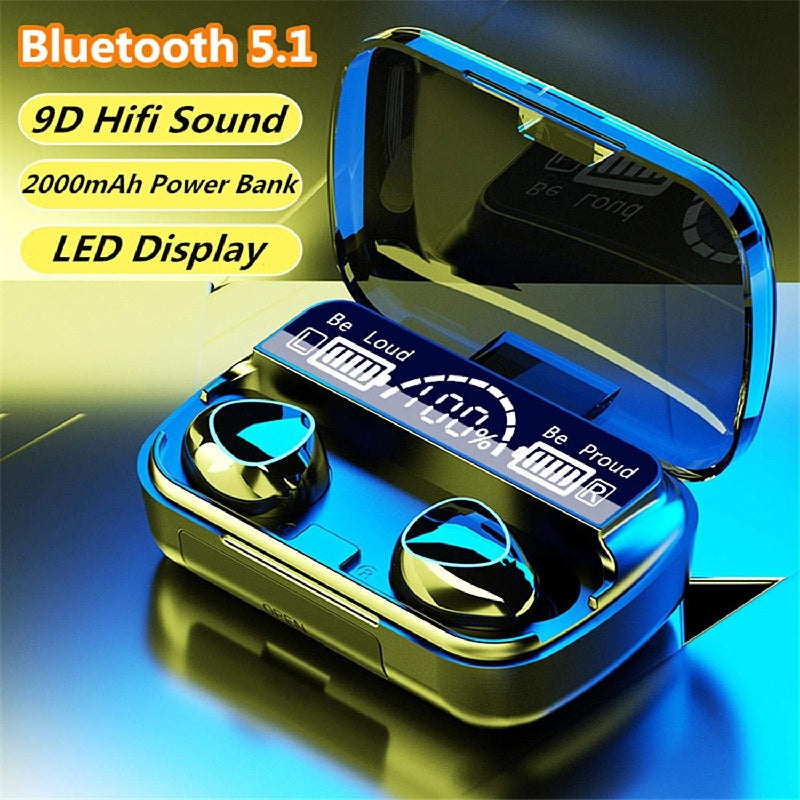 Ecouteurs Sans Fil M10 Stéréo Bluetooth 5.1 avec Powerbank - تنزوت