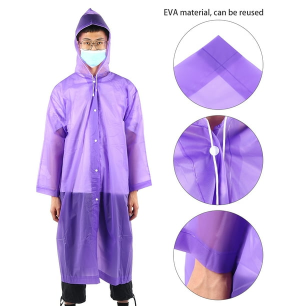 Eva Manteau imperméable à capuche – Mauve – معطف بغطاء رأس مقاوم للماء