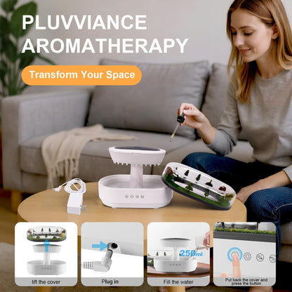 Humidificateur d'Air Effet Gouttes de Pluie et Diffuseur d'Huiles Essentielles - مرطب الهواء بتصميم قطرات المطر ونشر الزيوت العطرية