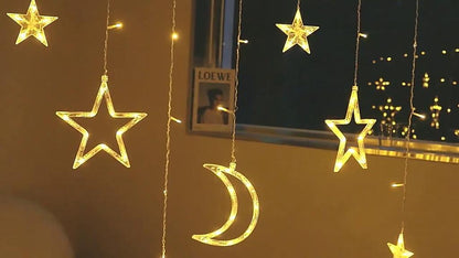 Guirlande LED Ramadan en Forme de Croissant et D’étoiles V3 – ستائر رمضانية مضيئة على شكل هلال ونجمة