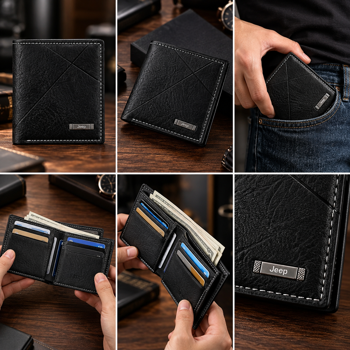 Portefeille Jeep Buluo V5 pour Homme Multi-Poches en Simili Cuire - محفظة نقود وبطاقات