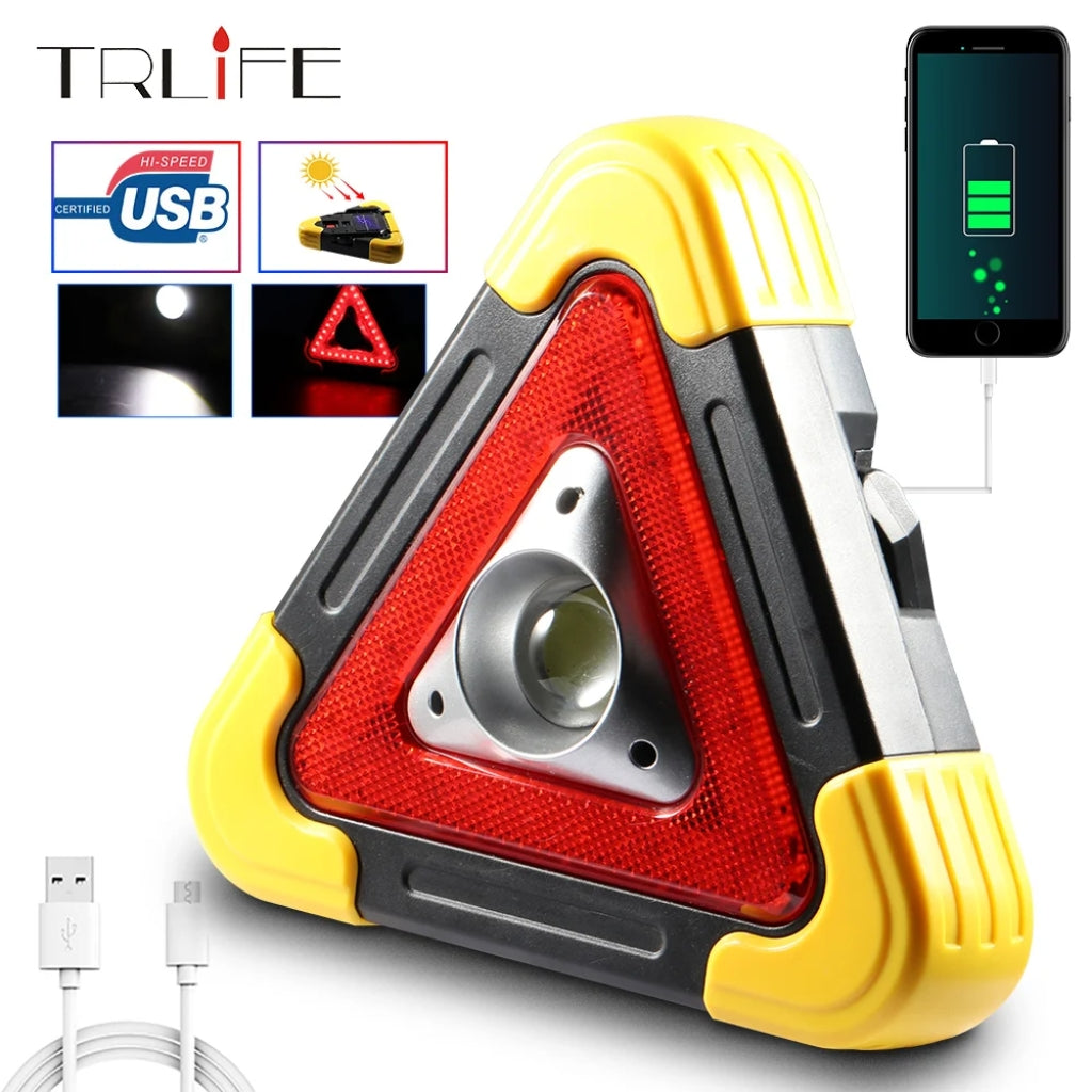 Triangle D'alerte Torche LED 10W Multifonctionnelle Chargé Avec L'énergie Solaire HB-6609 - تنزوت