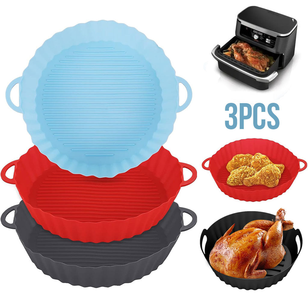 Pack de 3 moules en silicone pour friteuse à air chaud - طقم قوالب الطبخ في الفرن من سيليكون عالي الجودة