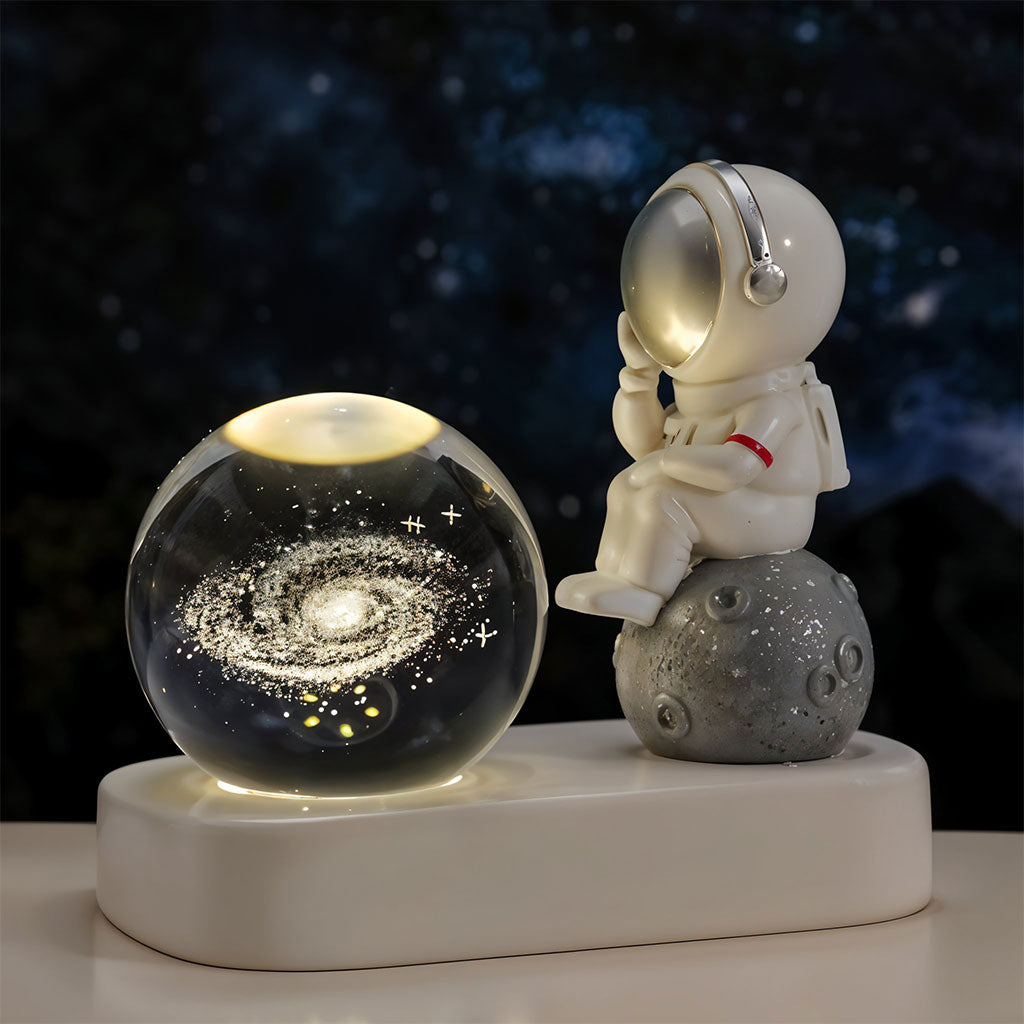 Veilleuse 3D en Forme de Boule de Cristal pour Astronaute تنزوت