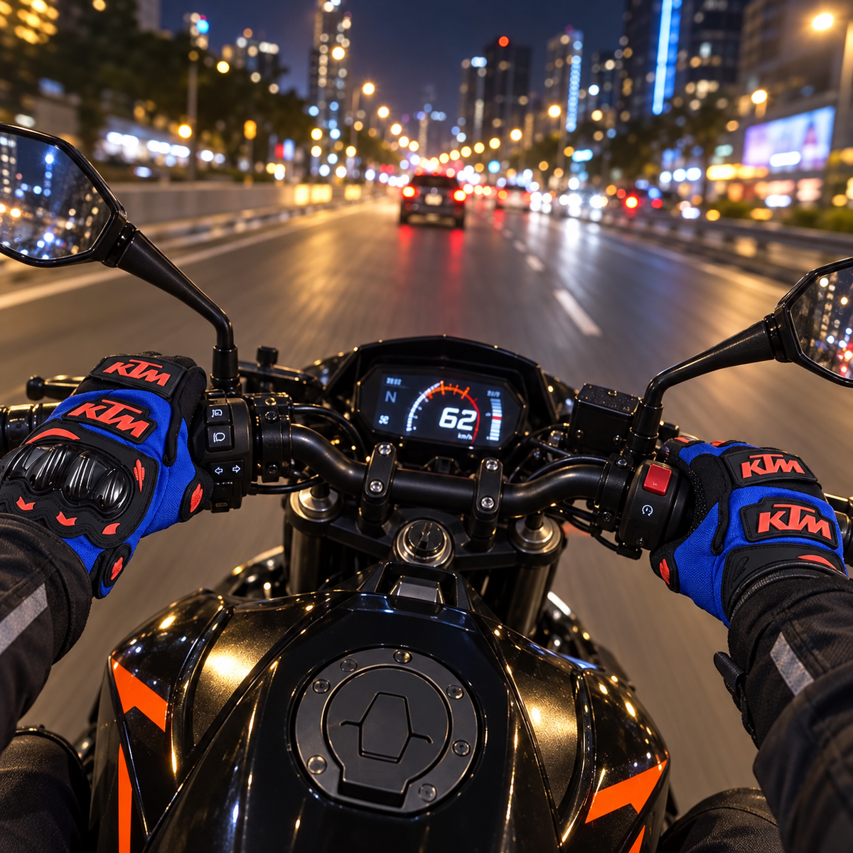 Gants de Moto KTM Protection Articulations et Grip Antidérapant - قفازات دراجات نارية مع حماية للمفاصل وتصميم مضاد للانزلاق