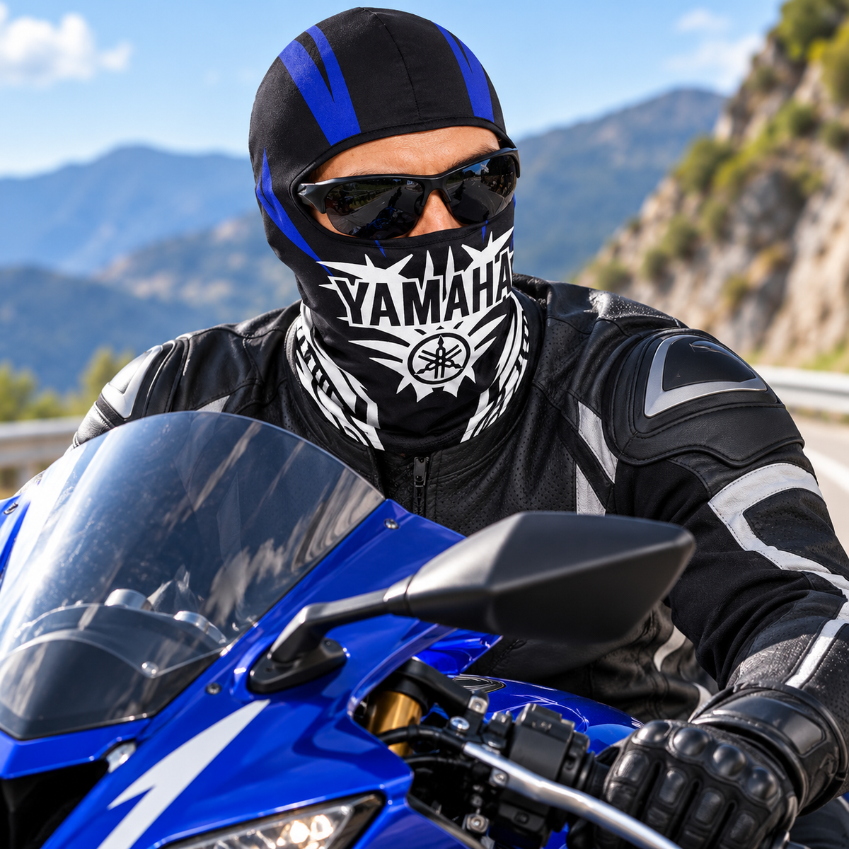 Cagoule Moto Thermique Balaclava Yamaha Black - قناع واقي وجه كامل حراري للدراجات النارية