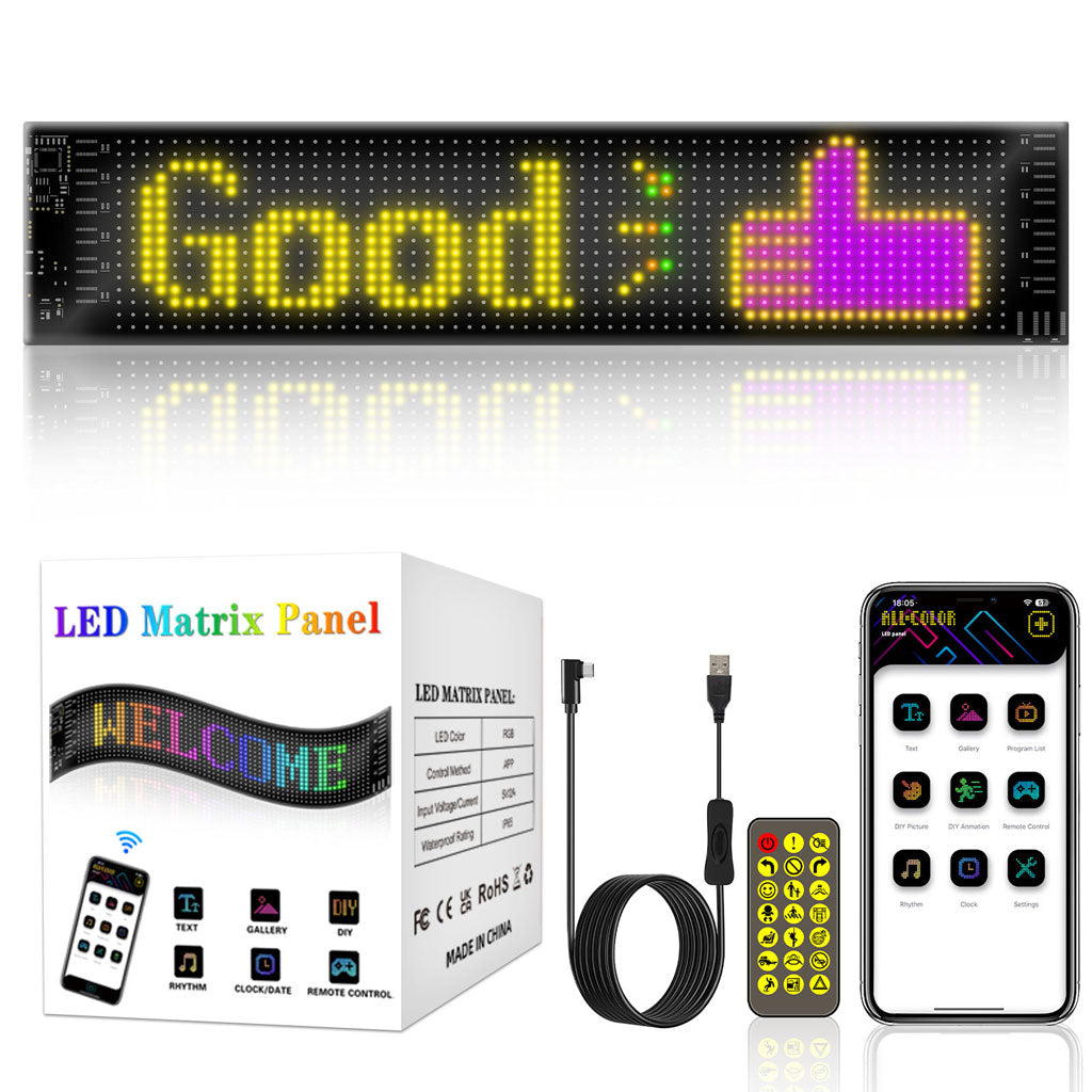 Bande LED Matrix Panel pour voiture écran souple programmable (92 x 374 mm)