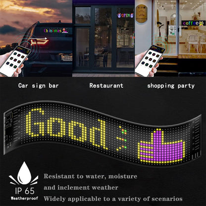 Bande LED Matrix Panel pour voiture écran souple programmable (92 x 374 mm)