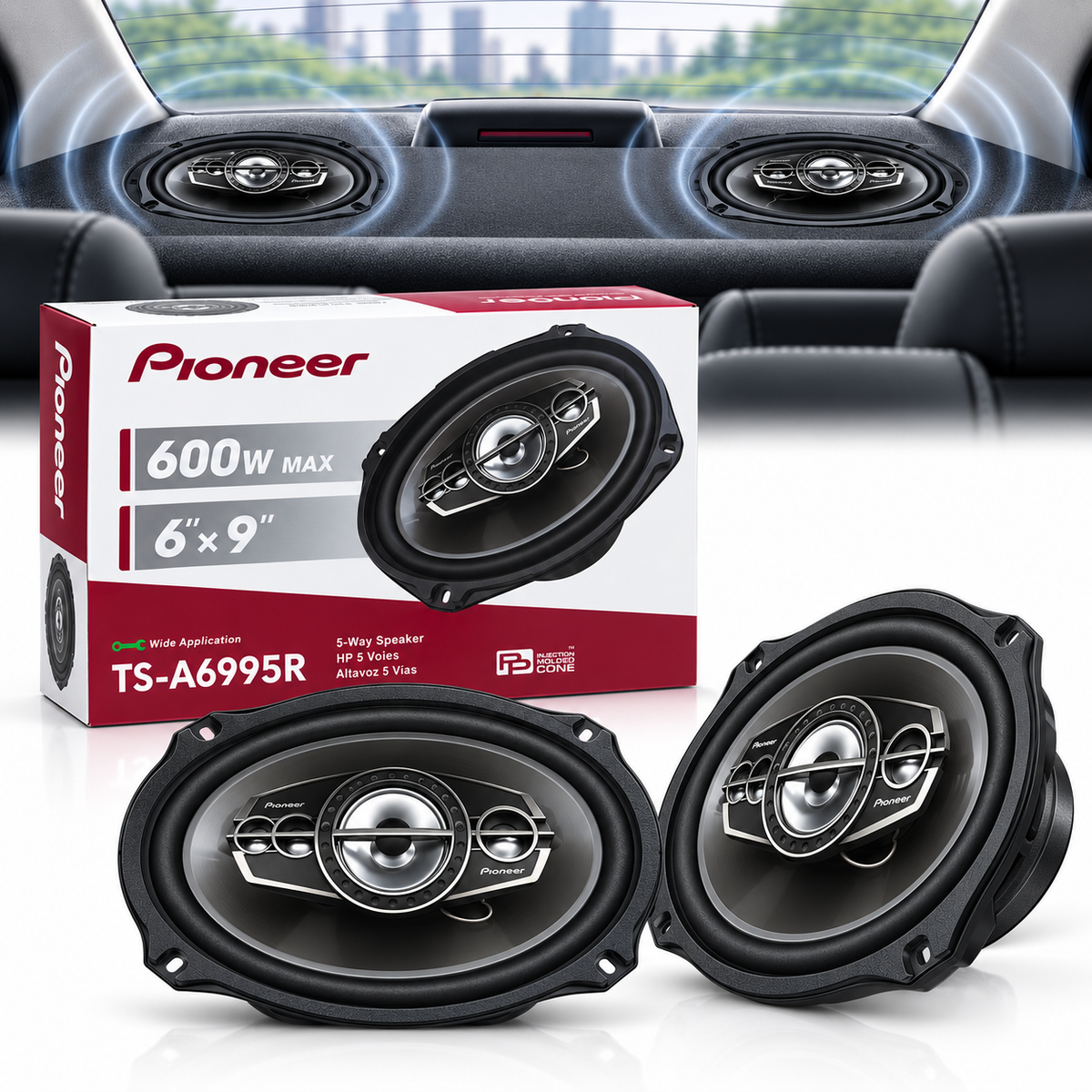 Haut-parleurs de voiture Pioneer TS-A6995R 6x9 pouces 600 W