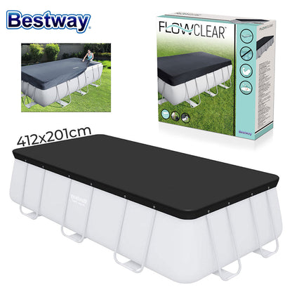 Bache Piscine Rectangulaire en Polypropylène 412x201cm Bestway 58232 – غطاء مسبح تنزوت