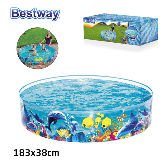 Piscine AquariumRonde en Vinyle et PVC Transparente Pour Enfants 183x38cm#55030 تنزوت