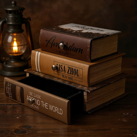 Boîte de Rangement en Forme de Livres Design Vintage – علبة ديكور على شكل كتب تنزوت