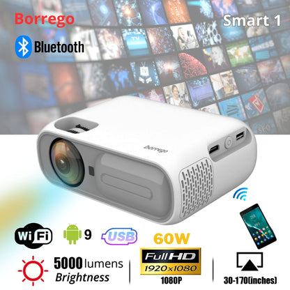 Borrego Projector Smart 1 Android 9.0 Bluetooth Projection technology 3.5inch LCD TFT display - تنزوت