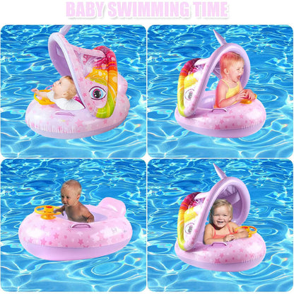Bouée de natation gonflable pour bébé avec toit et Claxone – عوامة أطفال مع مظلة