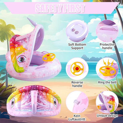 Bouée de natation gonflable pour bébé avec toit et Claxone – عوامة أطفال مع مظلة