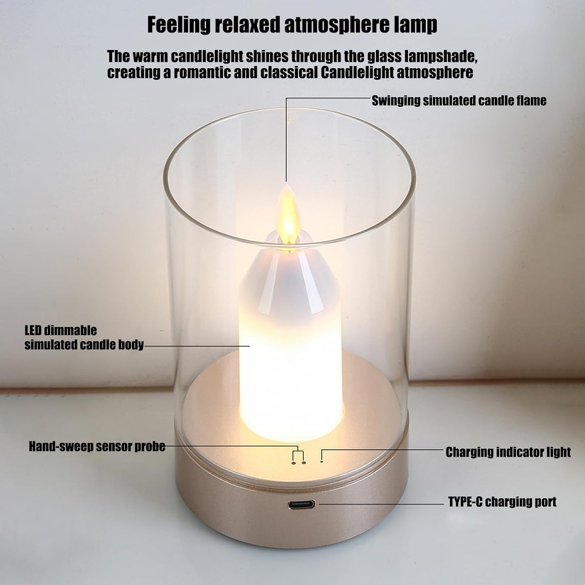 Bougie LED sans Flamme Rechargeable avec Détecteur de Gestes - شمعة بدون لهب قابلة للشحن بتحكم بإشارة اليد