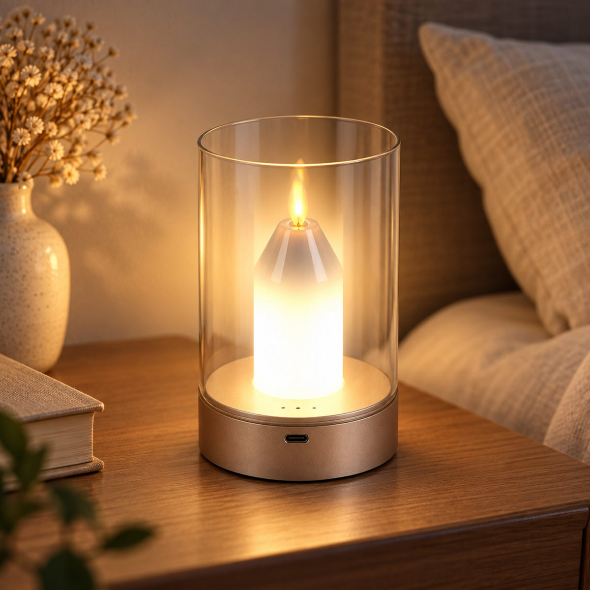 Bougie LED sans Flamme Rechargeable avec Détecteur de Gestes - شمعة بدون لهب قابلة للشحن بتحكم بإشارة اليد