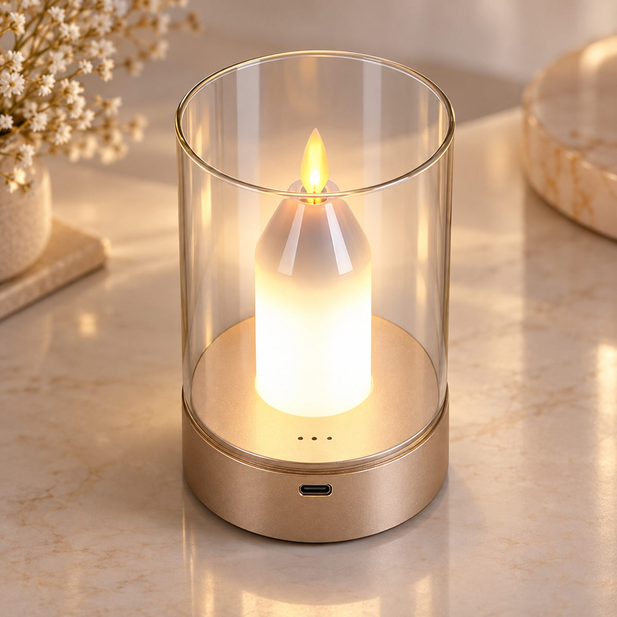 Bougie LED sans Flamme Rechargeable avec Détecteur de Gestes - شمعة بدون لهب قابلة للشحن بتحكم بإشارة اليد
