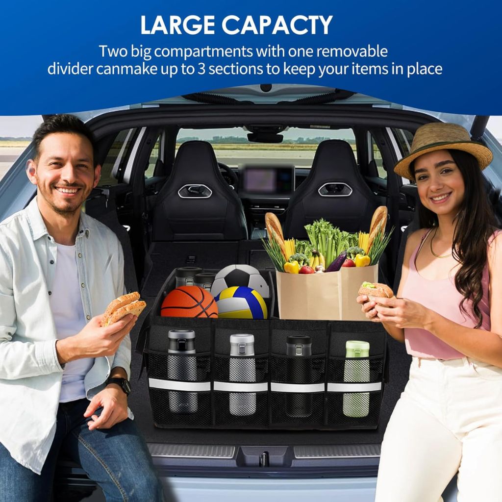 Organisateur de Coffre Pliable et Imperméable avec Multi-Compartiments – صندوق تنظيم الأغراض قابل للطي ومقاوم للماء