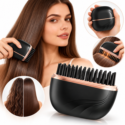 Brosse Lissante Chauffante Sans Fil HB-208 - مشطة شعر حرارية لاسلكية محمولة للتمليس السريع