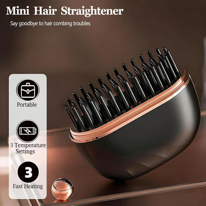 Brosse Lissante Chauffante Sans Fil HB-208 - مشطة شعر حرارية لاسلكية محمولة للتمليس السريع