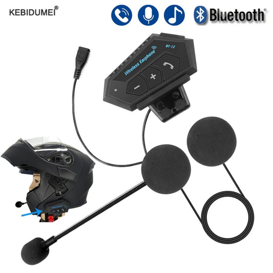 Écouteurs de moto sans fil Bluetooth 5.0 étanche FM GPS deux côtés BT12 - تنزوت