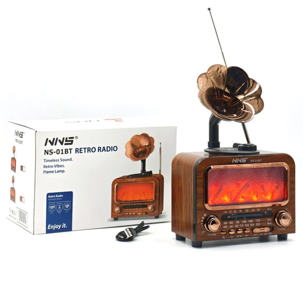 Haut-Parleur Bluetooth Vintage avec Radio NNS NS-01BT - مكبر صوت ومذياع كلاسيكي بلوتوث
