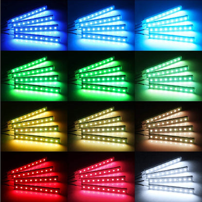 Kit de bandes lumineuses LED pour intérieur de voiture Rgb