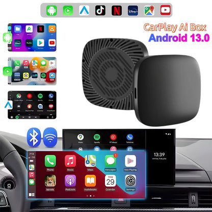 Box CarPlay Sans Fil Android 13 pour Voiture Stockage 32GB + 2GB RAM – جهاز ميديا بنظام أندرويد 13 - تنزوت
