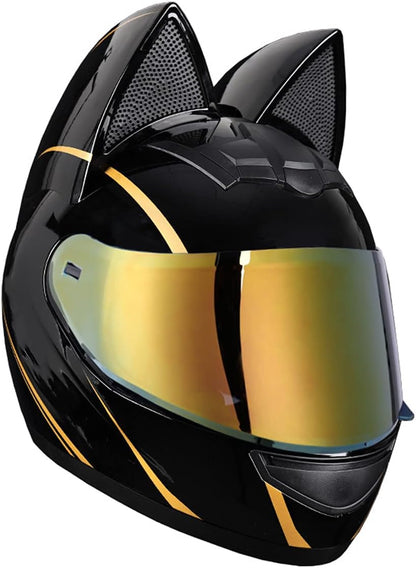 Casque de moto pour femme et fille avec oreilles de chat - خوذة احترافية للنساء