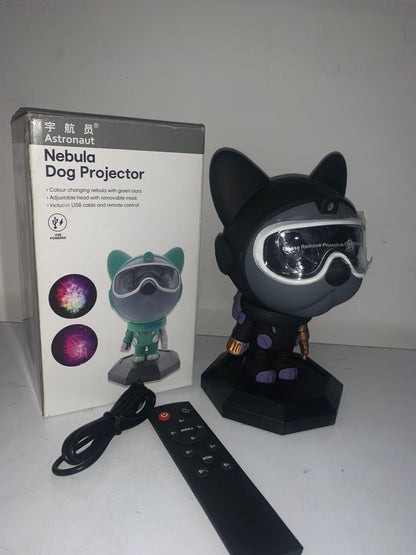 Bulldog Astronaute Projecteur Lampe Nébuleuses Espace Lumières