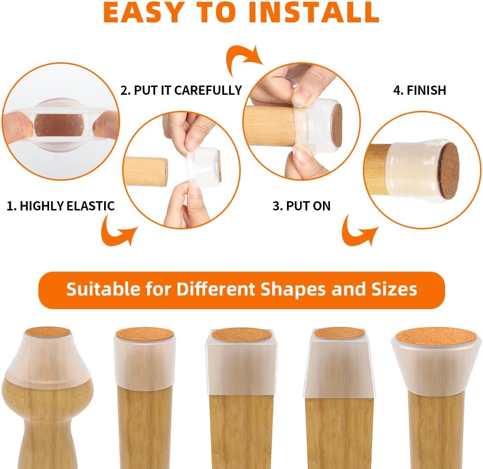 Protections de sol en silicone pour pieds de chaise pack 20pcs - طقم واقيات الأرجل للكراسي