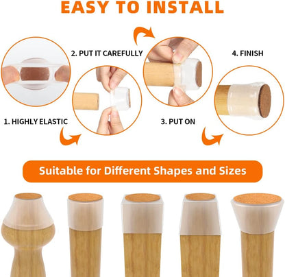 Protections de sol en silicone pour pieds de chaise pack 20pcs - طقم واقيات الأرجل للكراسي