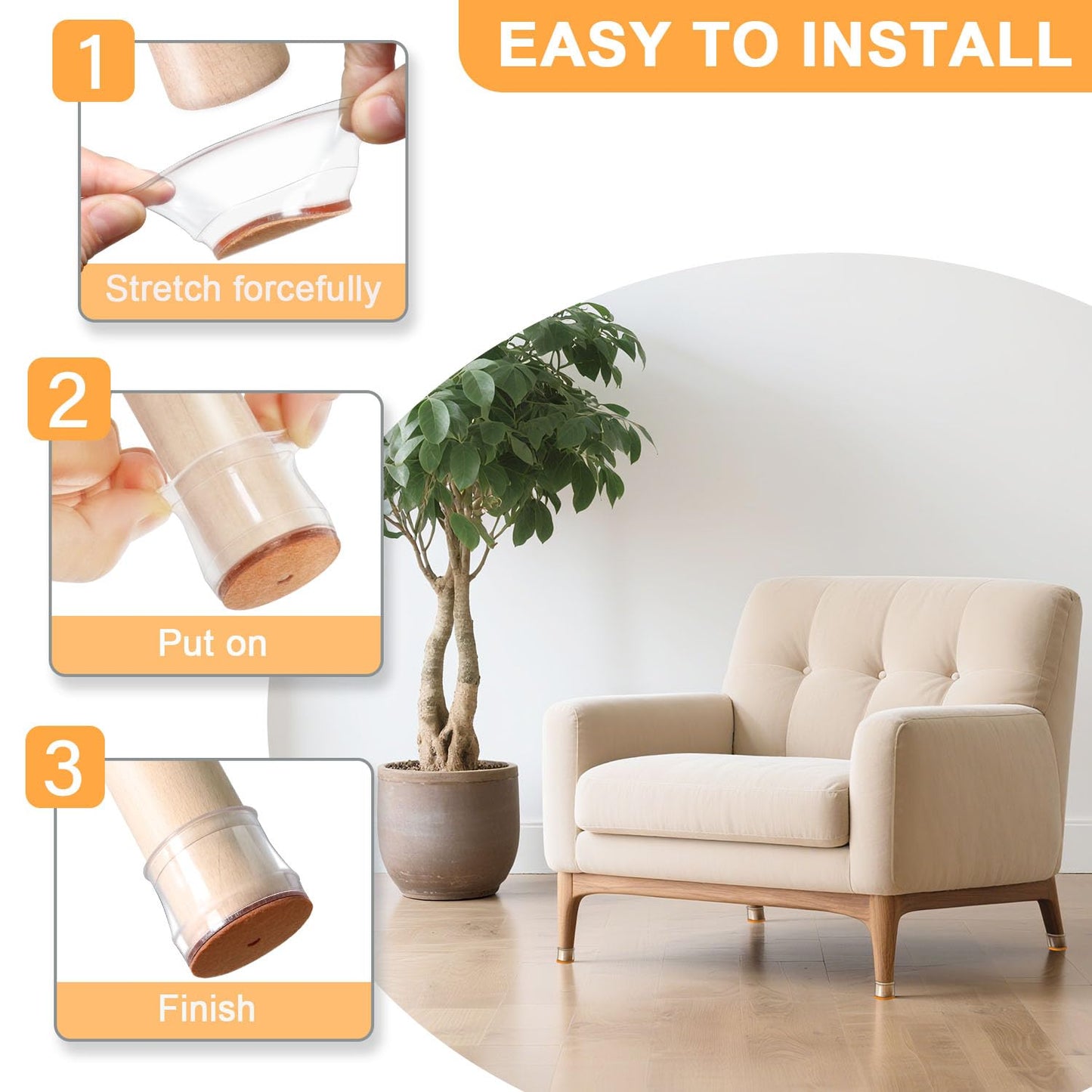 Protections de sol en silicone pour pieds de chaise pack 20pcs - طقم واقيات الأرجل للكراسي