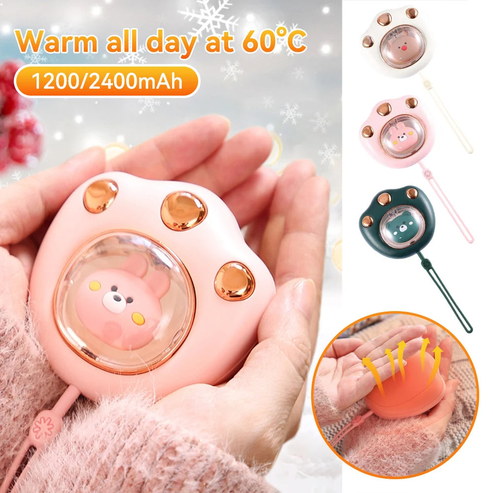 Chauffe-mains à griffes de chat mignon portable batterie 1200mah - تنزوت