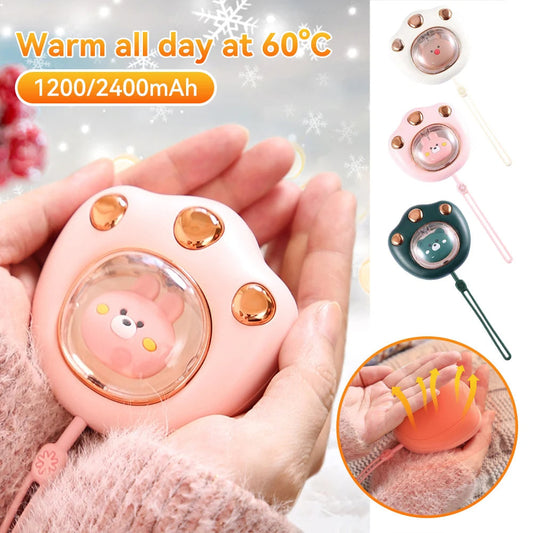 Chauffe-mains à griffes de chat mignon portable batterie 1200mah - تنزوت
