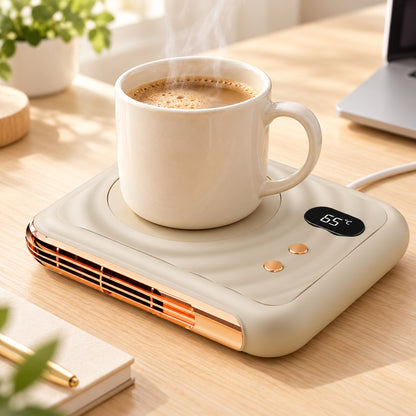 Chauffe-Tasse Électrique et Chauffe-Mains 2 en 1 à 3 Températures - مسخّن أكواب ومدفأة يدين مكتبية بثلاث درجات حرارة