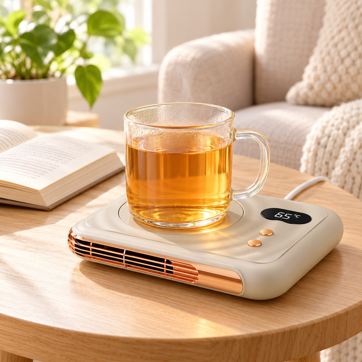 Chauffe-Tasse Électrique et Chauffe-Mains 2 en 1 à 3 Températures - مسخّن أكواب ومدفأة يدين مكتبية بثلاث درجات حرارة