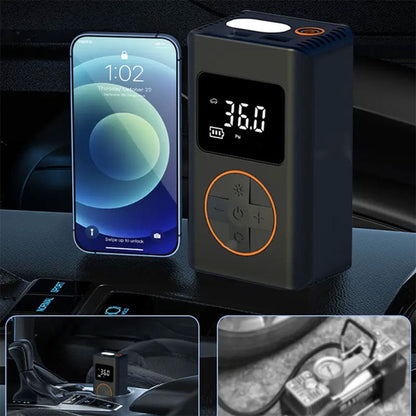 Compresseur d’air pour pneus de voiture avec manomètre numérique – جهاز ضغط الهواء