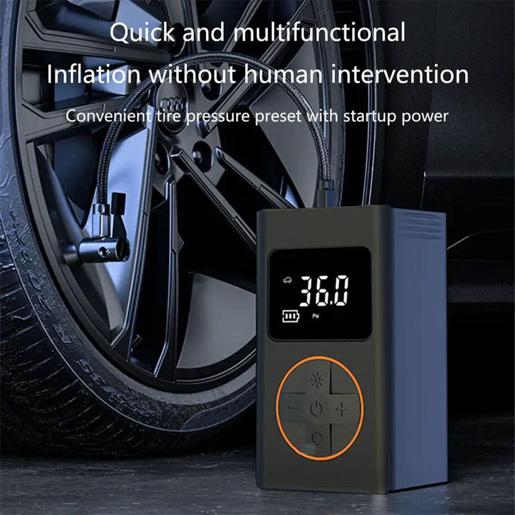 Compresseur d’air pour pneus de voiture avec manomètre numérique – جهاز ضغط الهواء