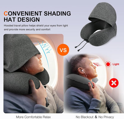 Coussin de Voyage en Mousse à Mémoire de Forme avec Capuche - وسادة سفر طبية بميموري فوم وغطاء رأس