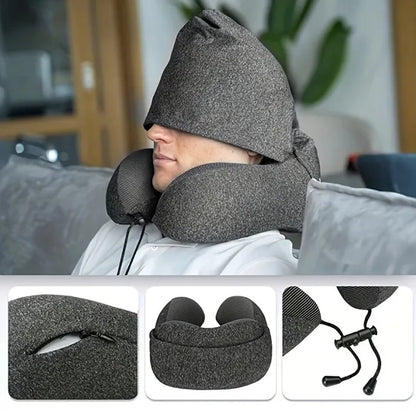 Coussin de Voyage en Mousse à Mémoire de Forme avec Capuche - وسادة سفر طبية بميموري فوم وغطاء رأس