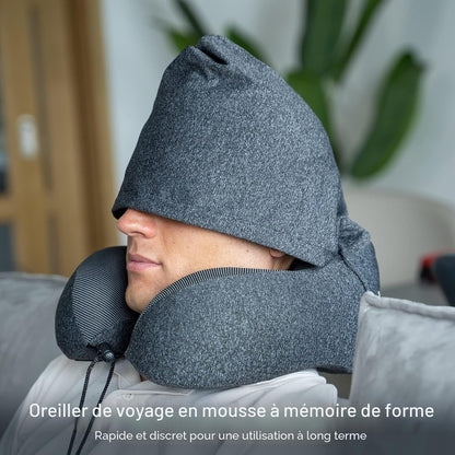 Coussin de Voyage en Mousse à Mémoire de Forme avec Capuche - وسادة سفر طبية بميموري فوم وغطاء رأس