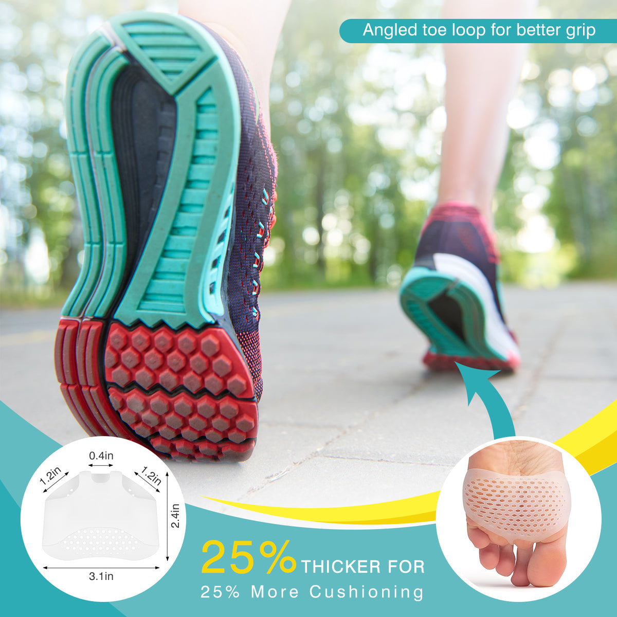Coussinet de Protection en Silicone pour l’Avant-Pied Tiptoe - واقي وسادة سيليكون لحماية أصابع القدم