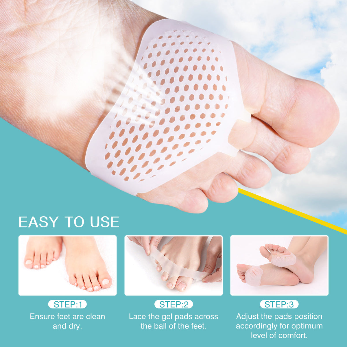 Coussinet de Protection en Silicone pour l’Avant-Pied Tiptoe - واقي وسادة سيليكون لحماية أصابع القدم